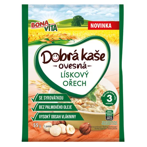 DOBRÁ KAŠA OVSENÁ LIESKOÝ ORECH 55G DOBRÁ KAŠA OVSENÁ LIESKOÝ ORECH 55G